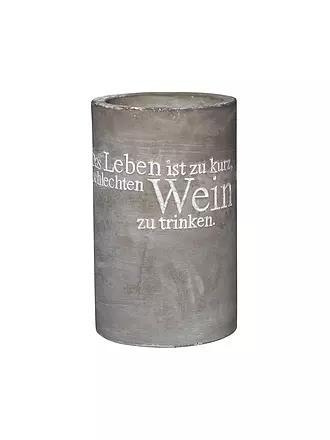 RAEDER | Flaschenkühler aus Beton 21cm "Save Water - Drink Wine" | grau